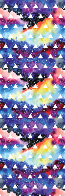 Rolgordijn voor het raam Witte driehoeken op een gekleurde achtergrond