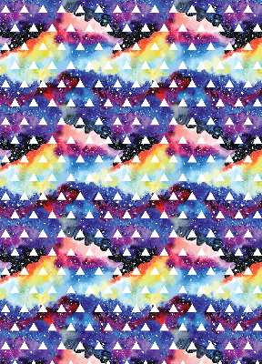 Rolgordijn voor het raam Witte driehoeken op een gekleurde achtergrond