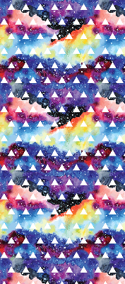 Rolgordijn voor het raam Witte driehoeken op een gekleurde achtergrond