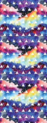 Rolgordijn voor het raam Witte driehoeken op een gekleurde achtergrond