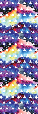 Rolgordijn voor het raam Witte driehoeken op een gekleurde achtergrond