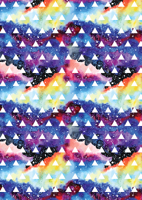 Rolgordijn voor het raam Witte driehoeken op een gekleurde achtergrond