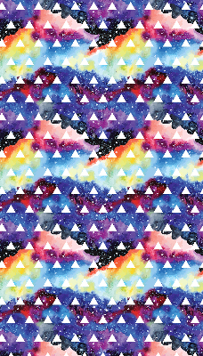 Rolgordijn voor het raam Witte driehoeken op een gekleurde achtergrond