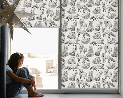 Rolgordijn voor het raam Grijze vossen