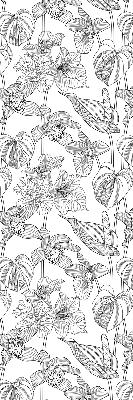 Rolgordijn voor het raam Getekende bloemen