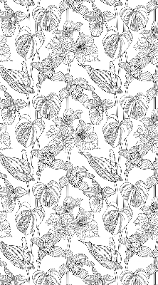 Rolgordijn voor het raam Getekende bloemen