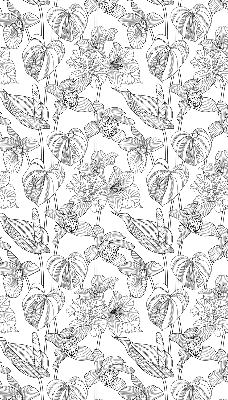 Rolgordijn voor het raam Getekende bloemen