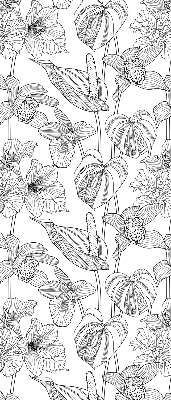 Rolgordijn voor het raam Getekende bloemen