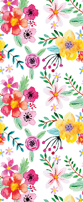 Rolgordijn voor het raam Geschilderde bloemen