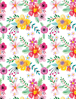 Rolgordijn voor het raam Geschilderde bloemen