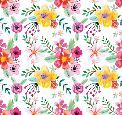 Rolgordijn voor het raam Geschilderde bloemen