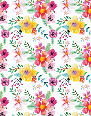 Rolgordijn voor het raam Geschilderde bloemen