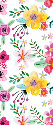 Rolgordijn voor het raam Geschilderde bloemen