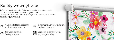 Rolgordijn voor het raam Geschilderde bloemen