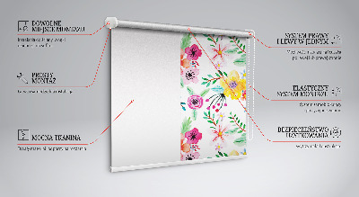 Rolgordijn voor het raam Geschilderde bloemen