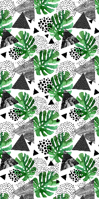 Rolgordijn voor het raam Bladeren driehoeken stippen