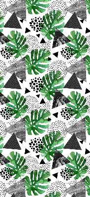 Rolgordijn voor het raam Bladeren driehoeken stippen