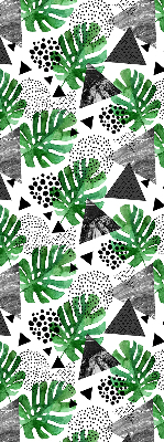 Rolgordijn voor het raam Bladeren driehoeken stippen