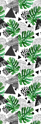 Rolgordijn voor het raam Bladeren driehoeken stippen