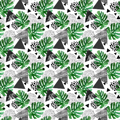 Rolgordijn voor het raam Bladeren driehoeken stippen