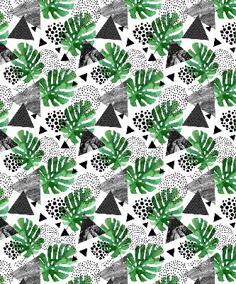 Rolgordijn voor het raam Bladeren driehoeken stippen