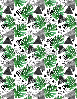 Rolgordijn voor het raam Bladeren driehoeken stippen