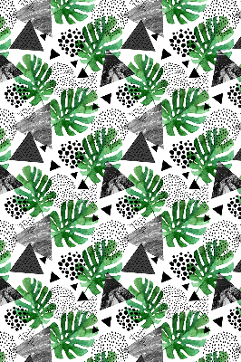 Rolgordijn voor het raam Bladeren driehoeken stippen