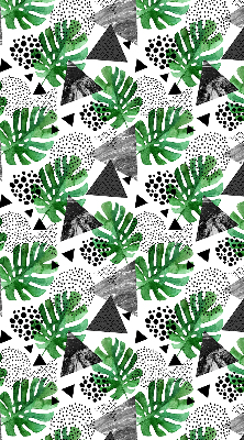 Rolgordijn voor het raam Bladeren driehoeken stippen