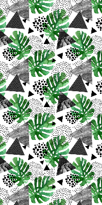 Rolgordijn voor het raam Bladeren driehoeken stippen