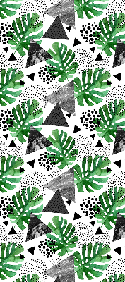 Rolgordijn voor het raam Bladeren driehoeken stippen