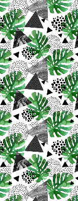 Rolgordijn voor het raam Bladeren driehoeken stippen