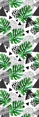 Rolgordijn voor het raam Bladeren driehoeken stippen