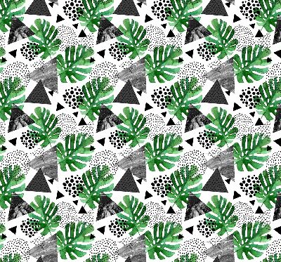 Rolgordijn voor het raam Bladeren driehoeken stippen