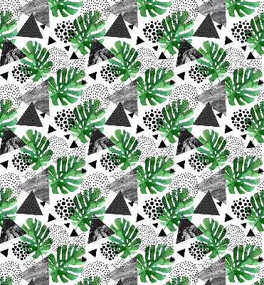 Rolgordijn voor het raam Bladeren driehoeken stippen