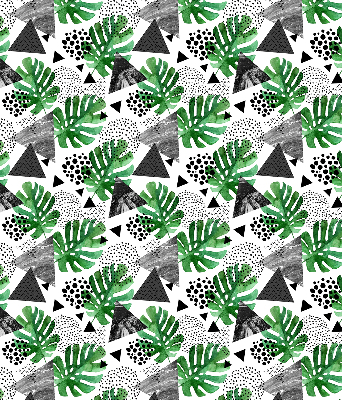 Rolgordijn voor het raam Bladeren driehoeken stippen