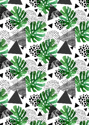 Rolgordijn voor het raam Bladeren driehoeken stippen