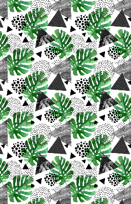 Rolgordijn voor het raam Bladeren driehoeken stippen