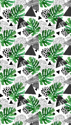 Rolgordijn voor het raam Bladeren driehoeken stippen