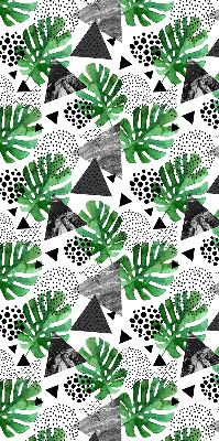 Rolgordijn voor het raam Bladeren driehoeken stippen