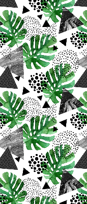 Rolgordijn voor het raam Bladeren driehoeken stippen