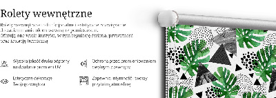 Rolgordijn voor het raam Bladeren driehoeken stippen