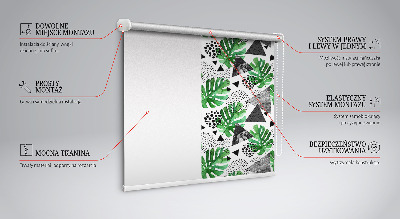 Rolgordijn voor het raam Bladeren driehoeken stippen