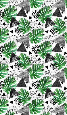 Rolgordijn voor het raam Bladeren driehoeken stippen