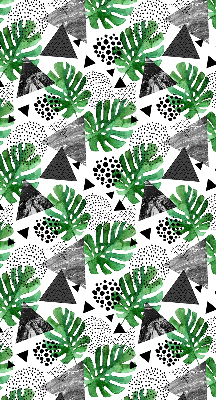 Rolgordijn voor het raam Bladeren driehoeken stippen