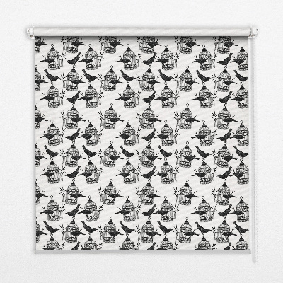 Rolgordijn voor het raam Zwarte raven