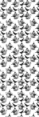 Rolgordijn voor het raam Zwarte raven