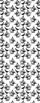 Rolgordijn voor het raam Zwarte raven