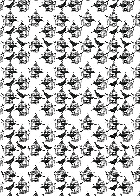 Rolgordijn voor het raam Zwarte raven