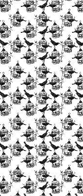 Rolgordijn voor het raam Zwarte raven