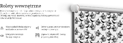 Rolgordijn voor het raam Zwarte raven